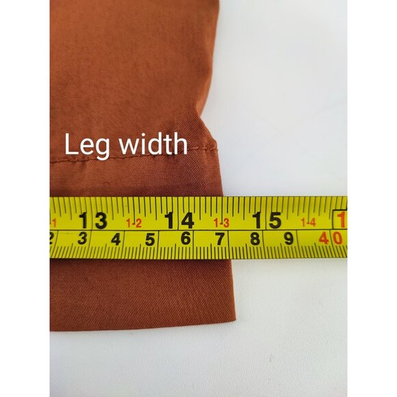 Summum Women's Silky Wide Leg Broek Brown Cotton Pants Size 34 - Picture 13 of 14